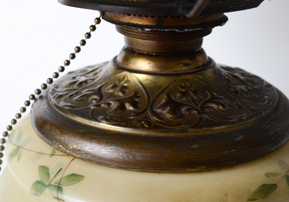 Antique Emerald Shade Parlor Lamp