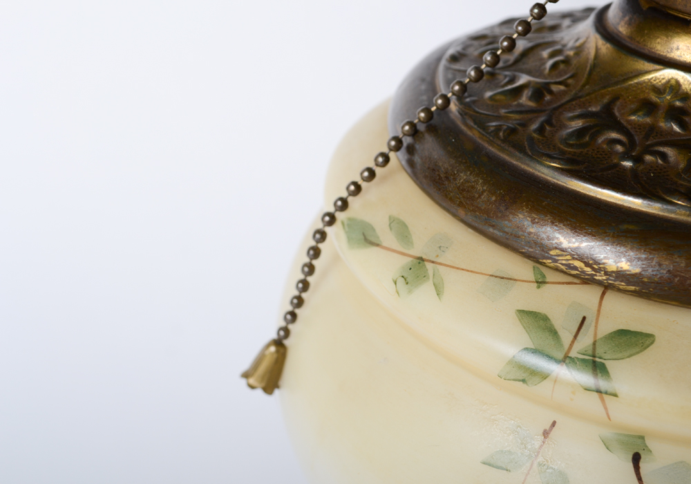 Antique Emerald Shade Parlor Lamp