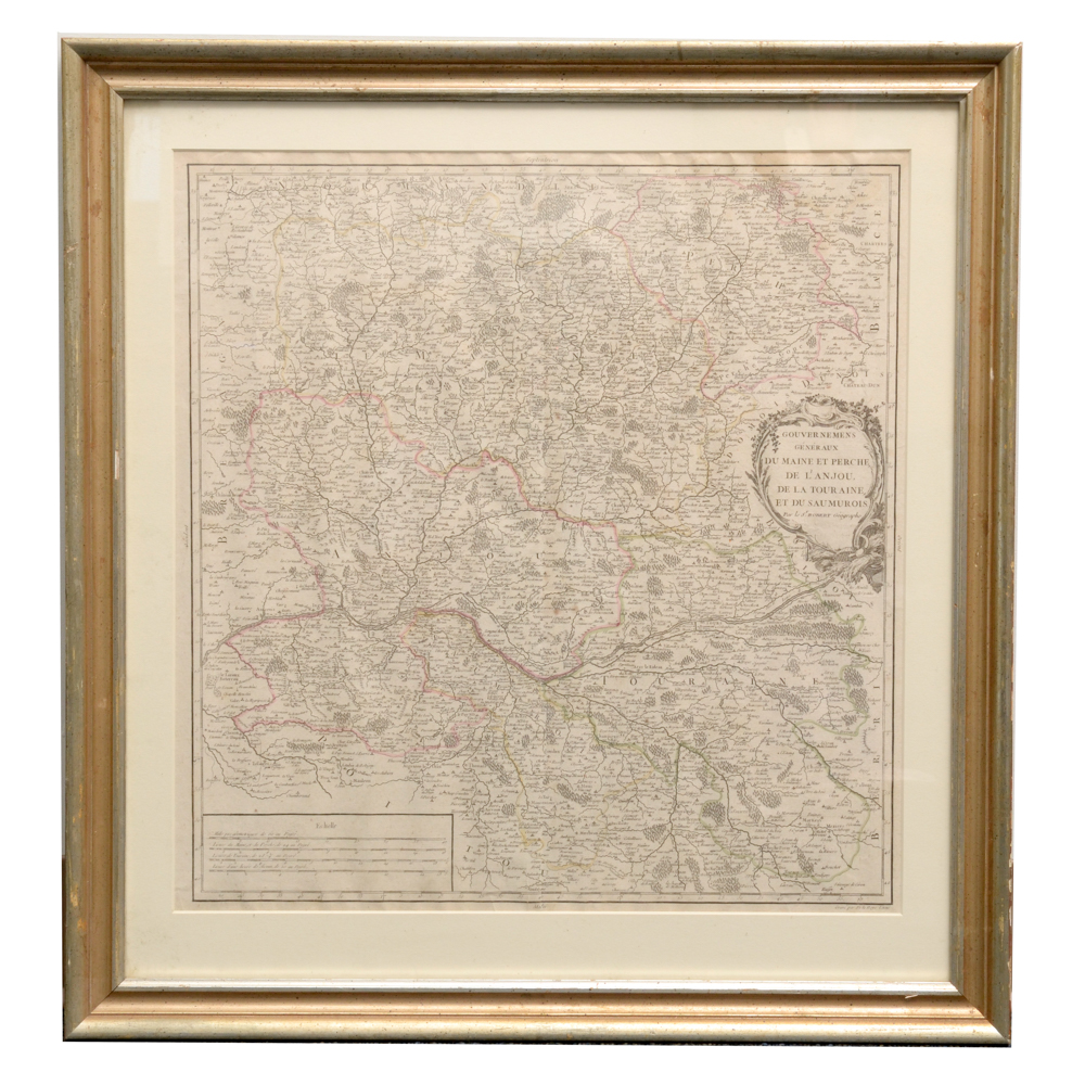 18th Century Robert de Vaugondy Map of France