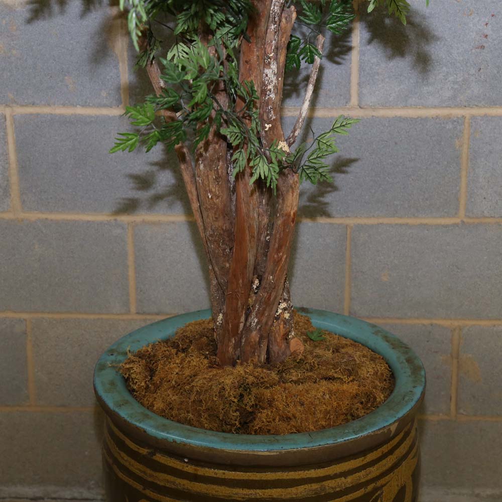 A Chinese Pidan Egg Pot and Artificial Tree