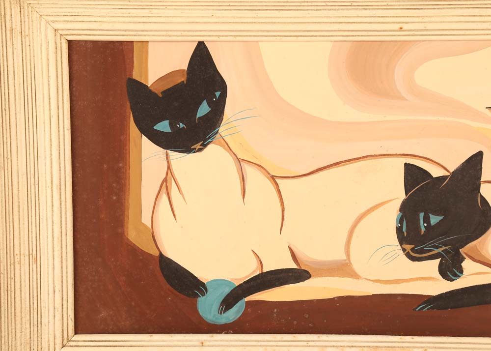 Acrylic Painting of Siamese Cats
