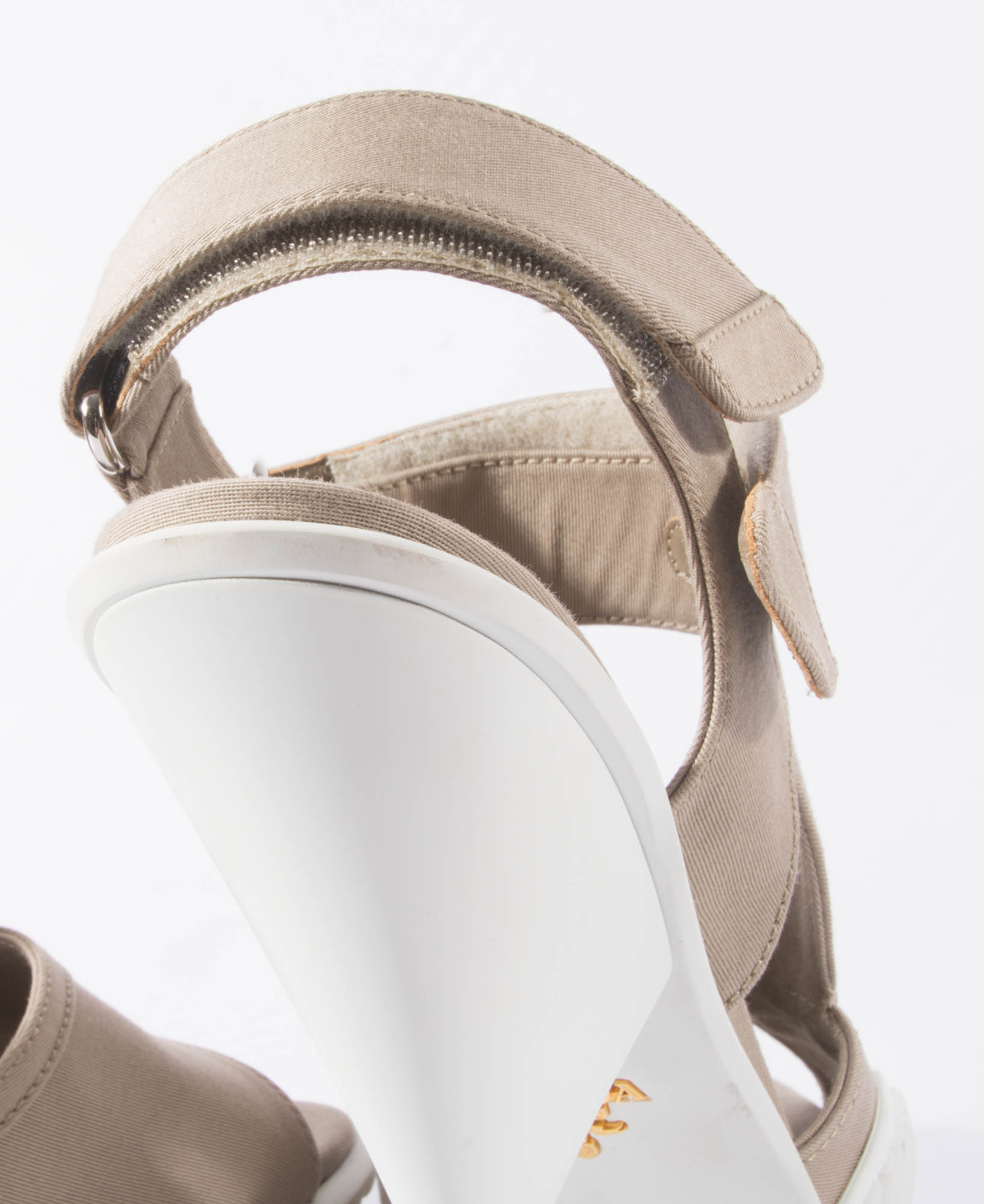 Prada Rubber Soled Heels with Khaki Uppers