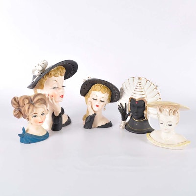 Collection of Vintage Napco Head Vases Collection of Vintage Napco Head Vases