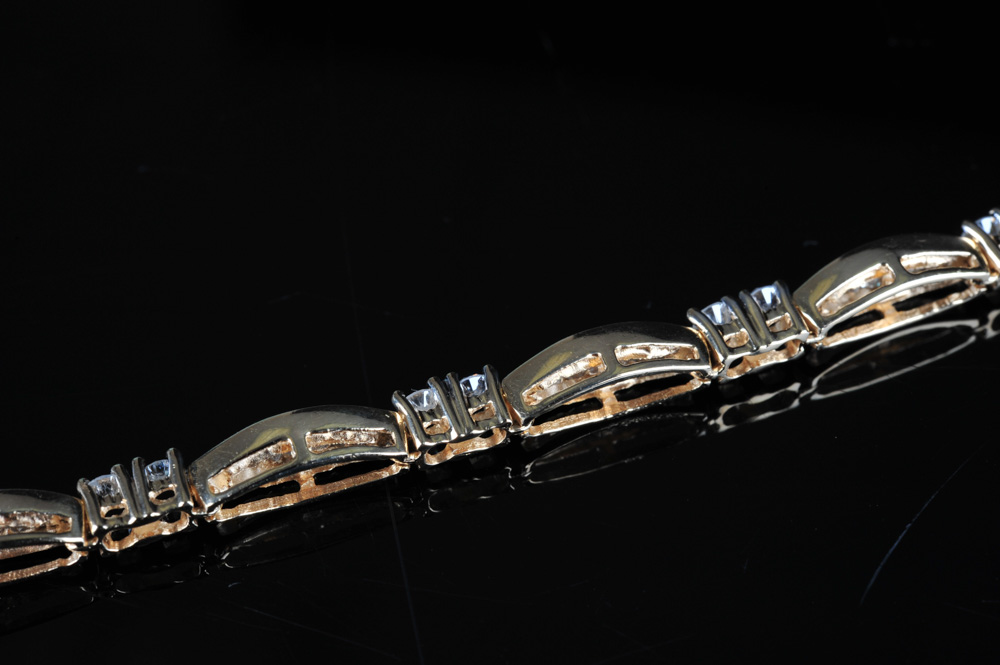 A 14K Solid Yellow Gold and 3.00 CTW Diamond Bracelet