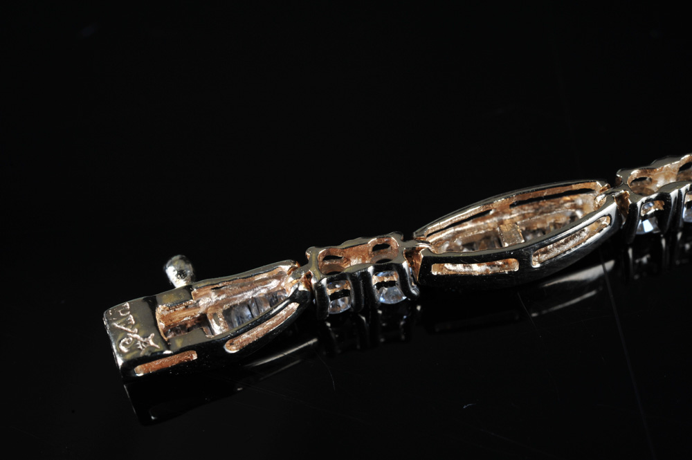 A 14K Solid Yellow Gold and 3.00 CTW Diamond Bracelet