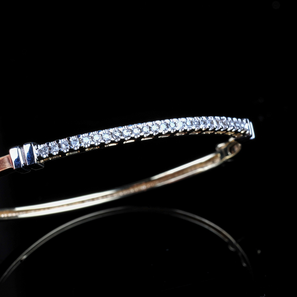 10K Solid Two-Tone Gold and 0.33CTW Diamond Bracelet