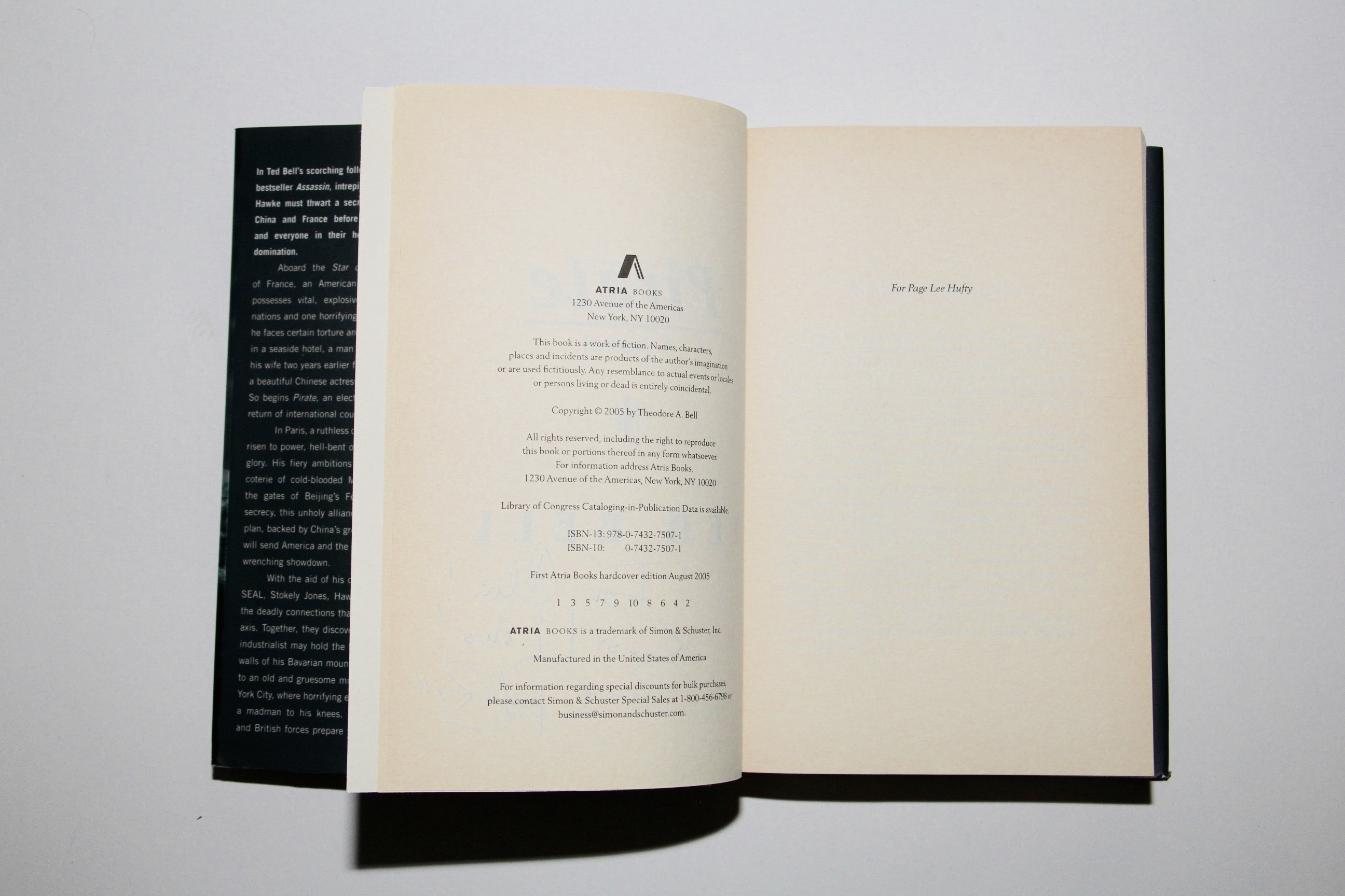 "Pirate" Signed by Author Ted Bell