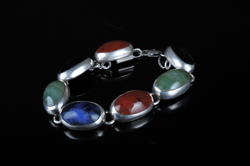 Sterling and Multi- Gemstone Pendant and Bracelet