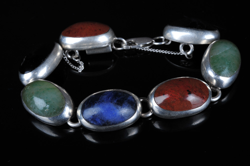 Sterling and Multi- Gemstone Pendant and Bracelet