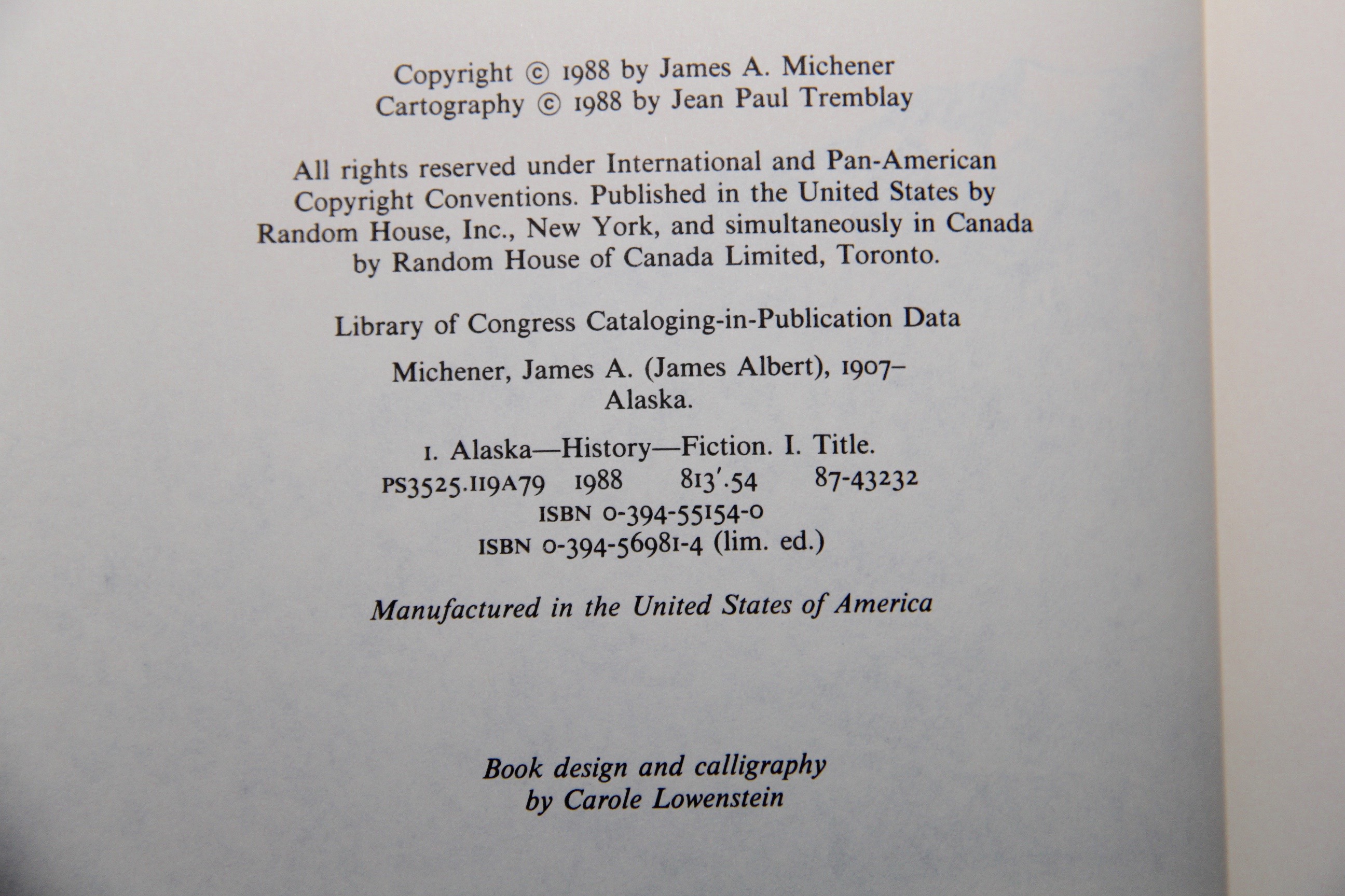 James A. Michener"s "Alaska" and "Texas"