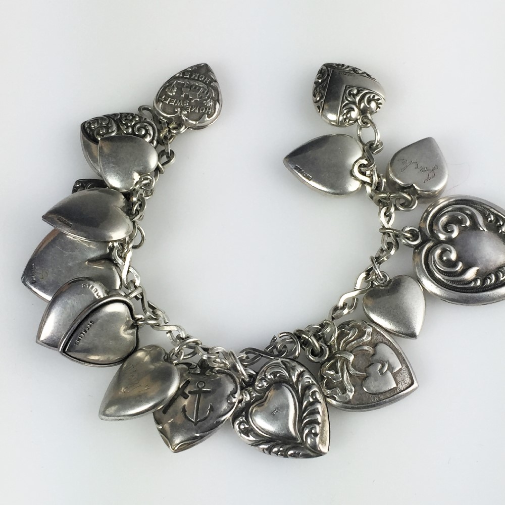 Sterling Silver Chain with Heart Charms