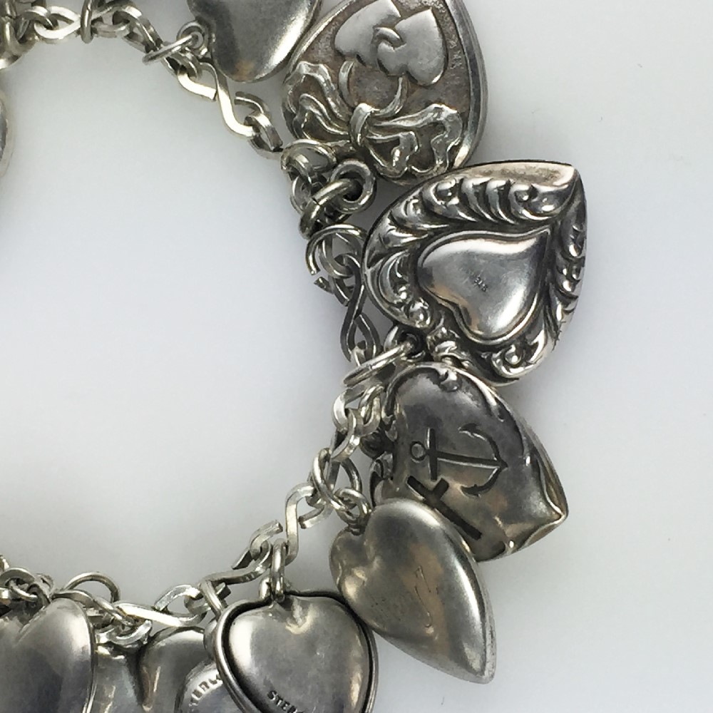 Sterling Silver Chain with Heart Charms