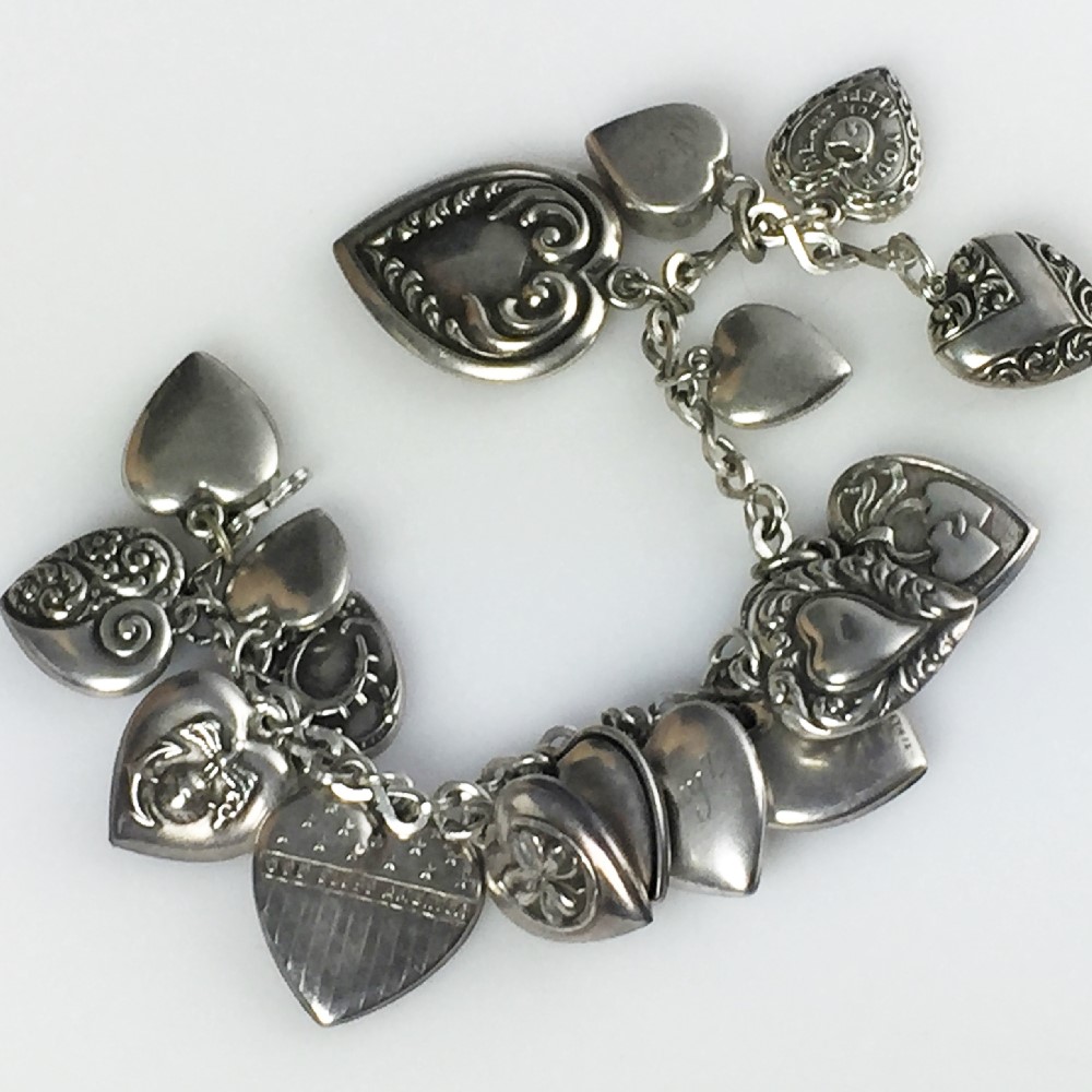 Sterling Silver Chain with Heart Charms