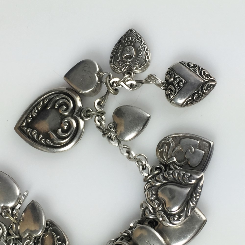 Sterling Silver Chain with Heart Charms