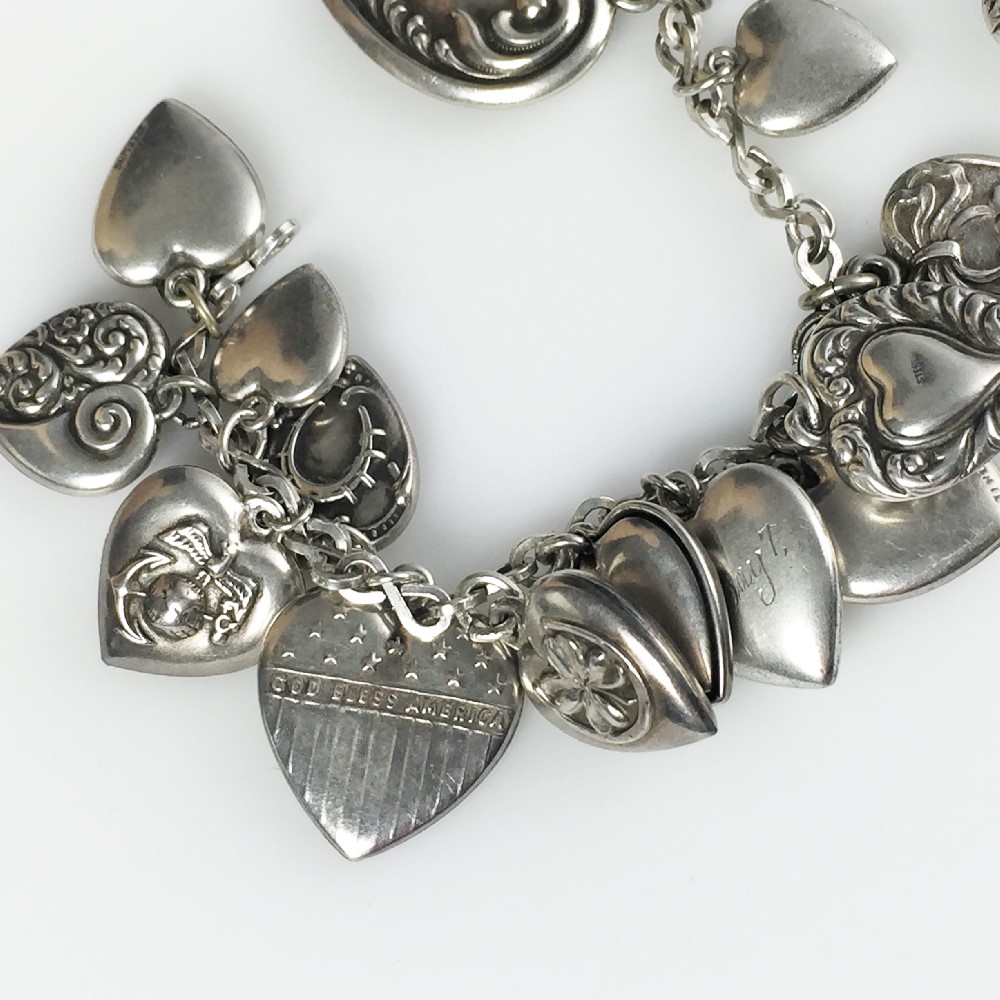 Sterling Silver Chain with Heart Charms