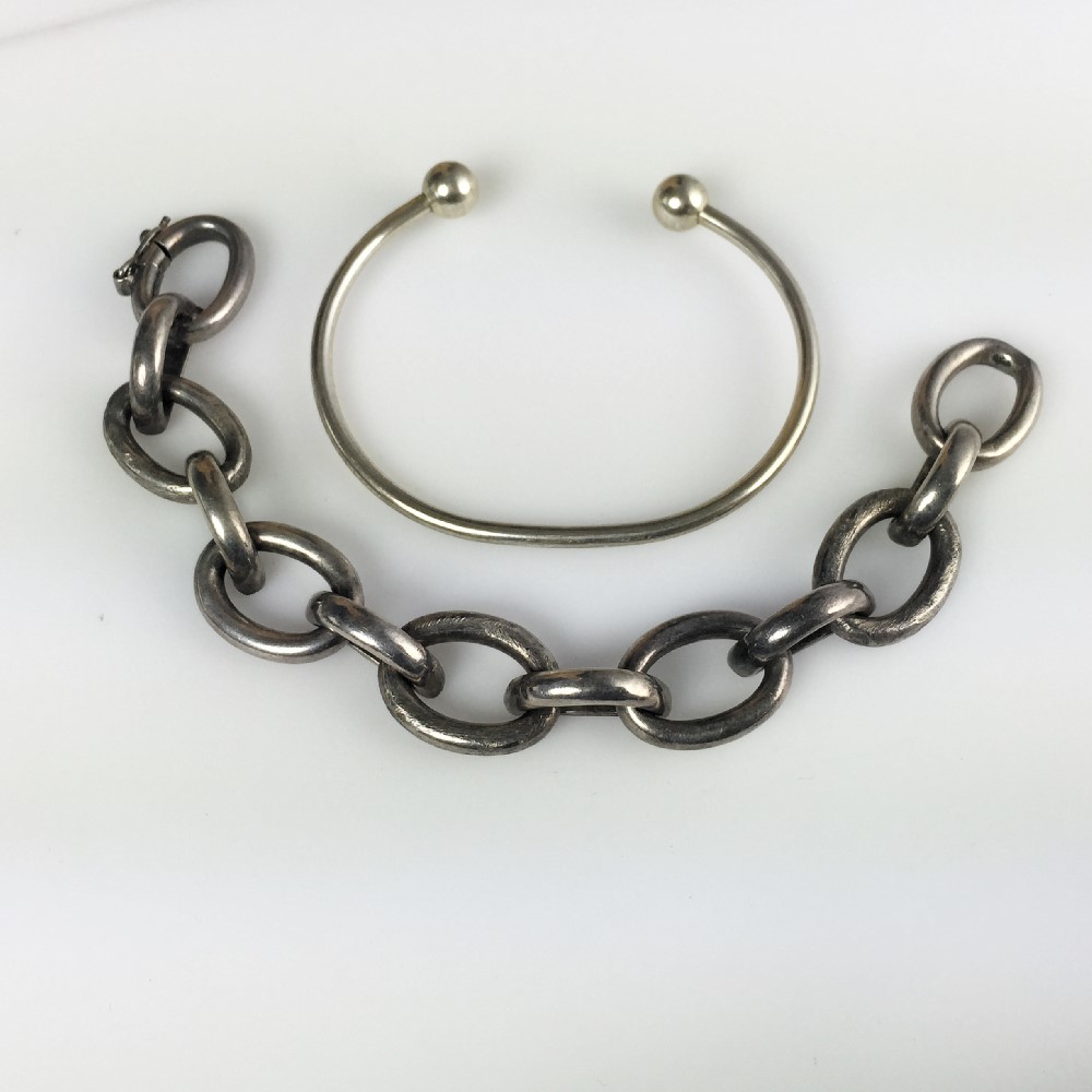 Two Sterling Silver Bracelets