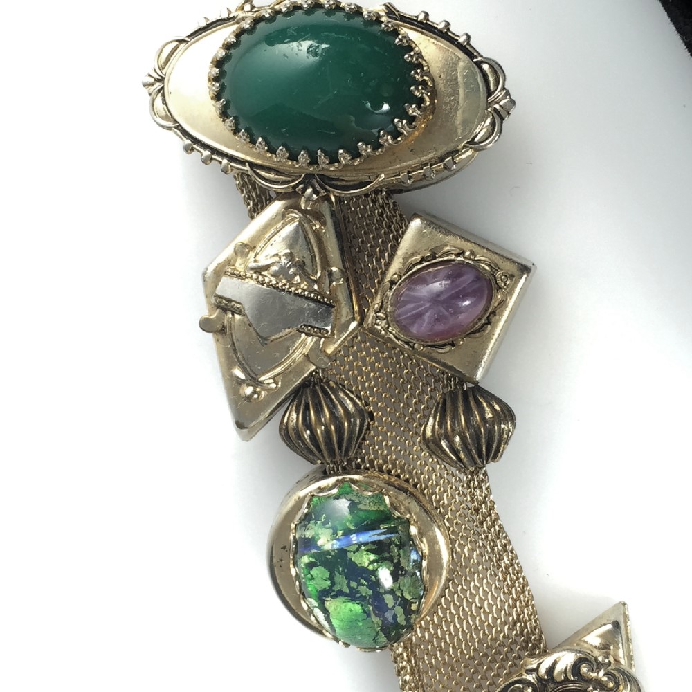 Antique Gold Tone Mesh Bracelet