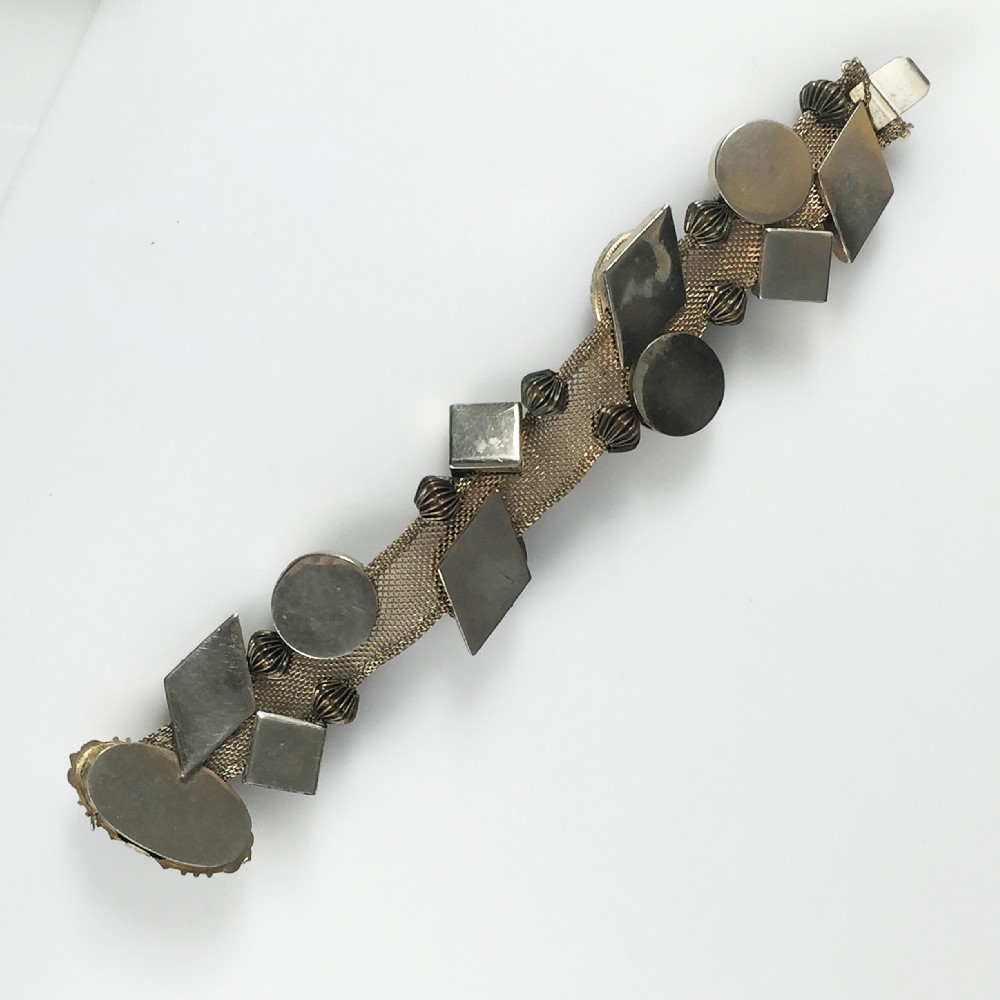Antique Gold Tone Mesh Bracelet