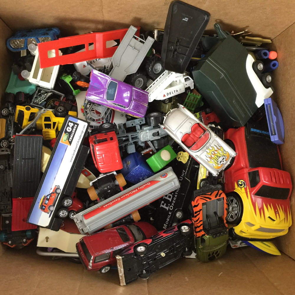 Vintage Diecast Cars With Newer Trucks, Cars, and Racers