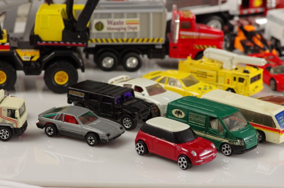Vintage Diecast Cars With Newer Trucks, Cars, and Racers