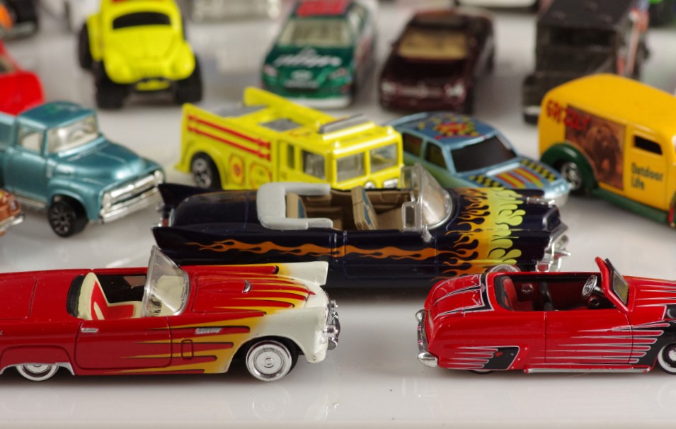 Vintage Diecast Cars With Newer Trucks, Cars, and Racers