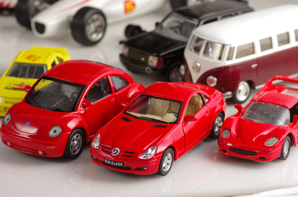 Vintage Diecast Cars With Newer Trucks, Cars, and Racers