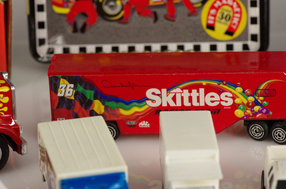 Vintage Diecast Cars With Newer Trucks, Cars, and Racers