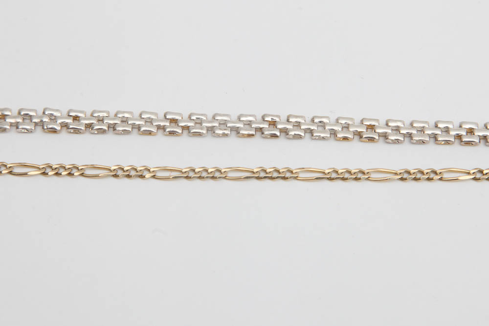 Grouping of Sterling Silver and Gold Bracelets