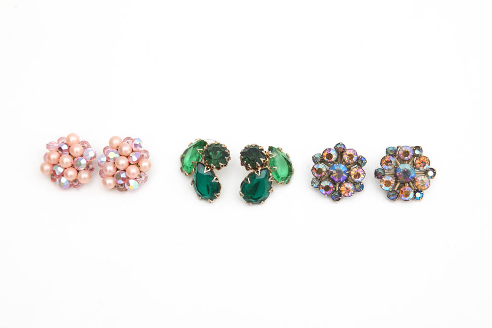 Collection of Vintage Clip On Earrings