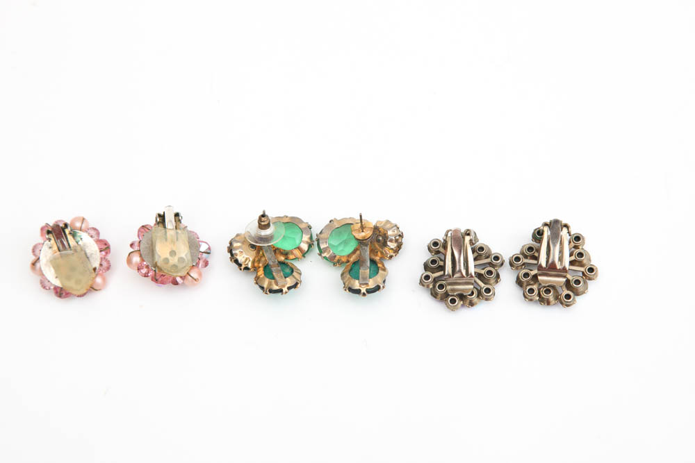 Collection of Vintage Clip On Earrings