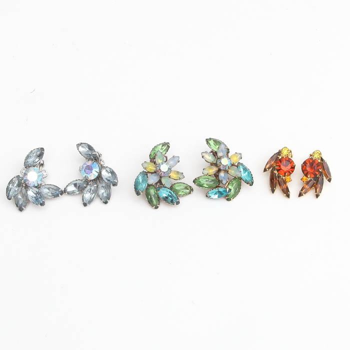 Collection of Vintage Clip On Earrings