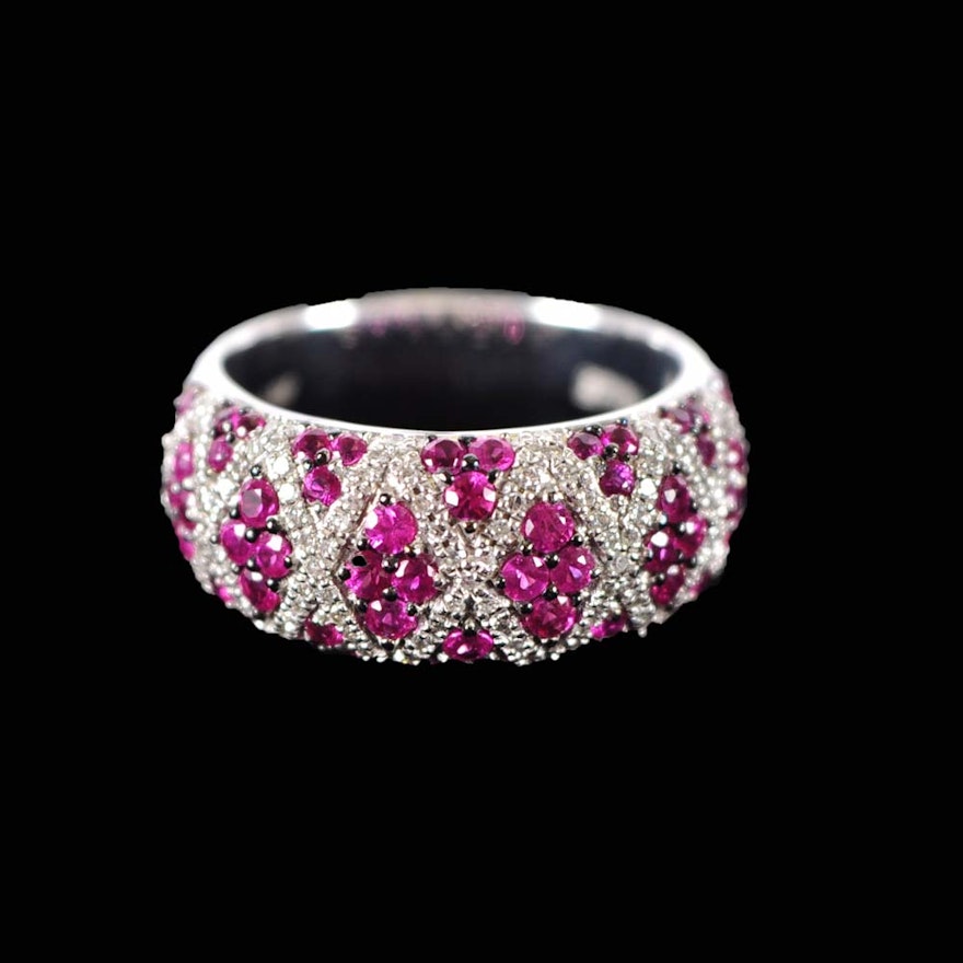 14K Gold Diamond and Ruby Ring