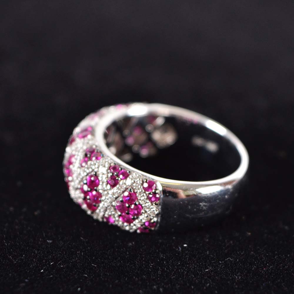 14K Gold Diamond and Ruby Ring