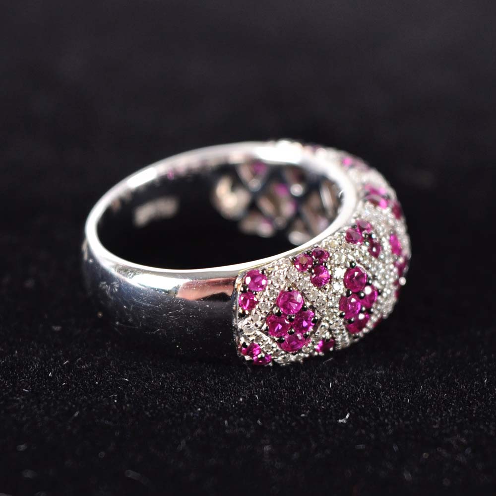 14K Gold Diamond and Ruby Ring