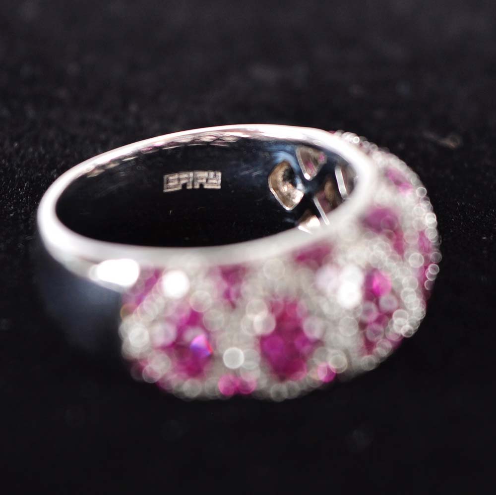 14K Gold Diamond and Ruby Ring