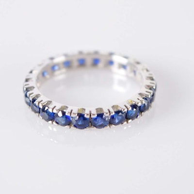 14K White Gold Sapphire Band 14K White Gold Sapphire Band