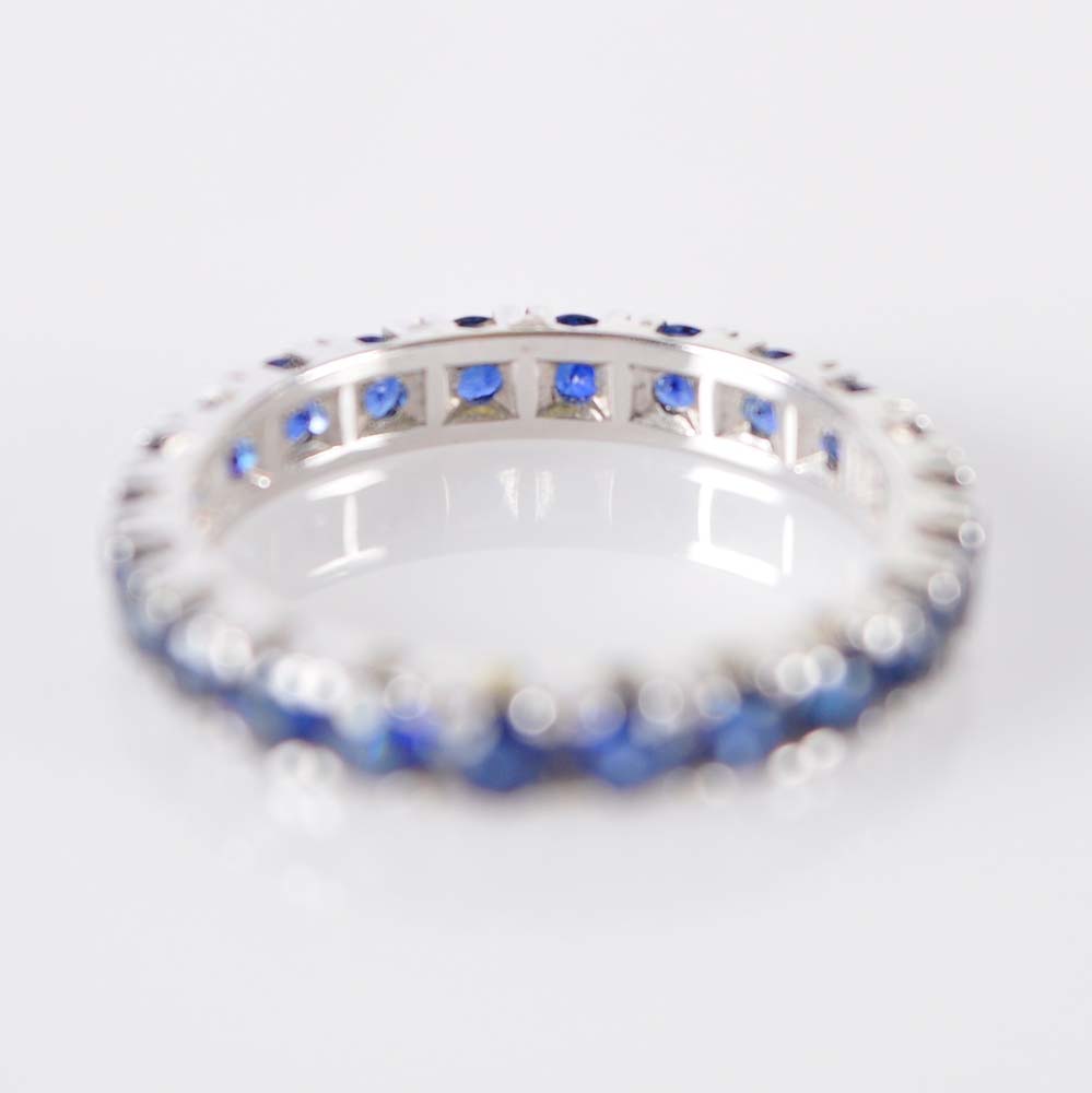 14K White Gold Sapphire Band