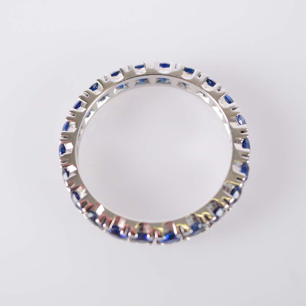 14K White Gold Sapphire Band