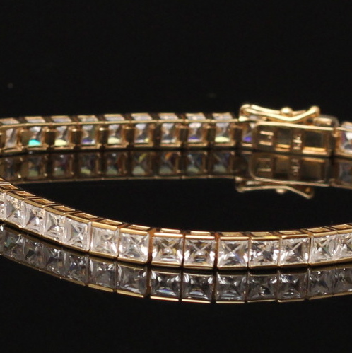 14K Gold and Cubic Zirconia Bracelet