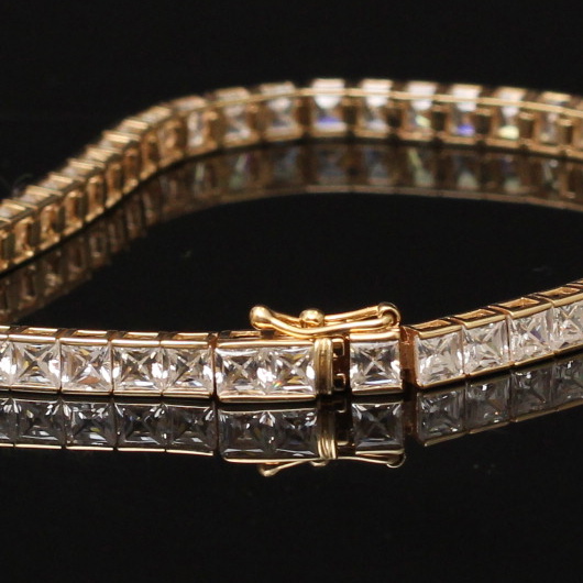 14K Gold and Cubic Zirconia Bracelet