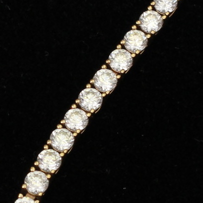 14K Yellow Gold Cubic Zirconia Tennis Bracelet