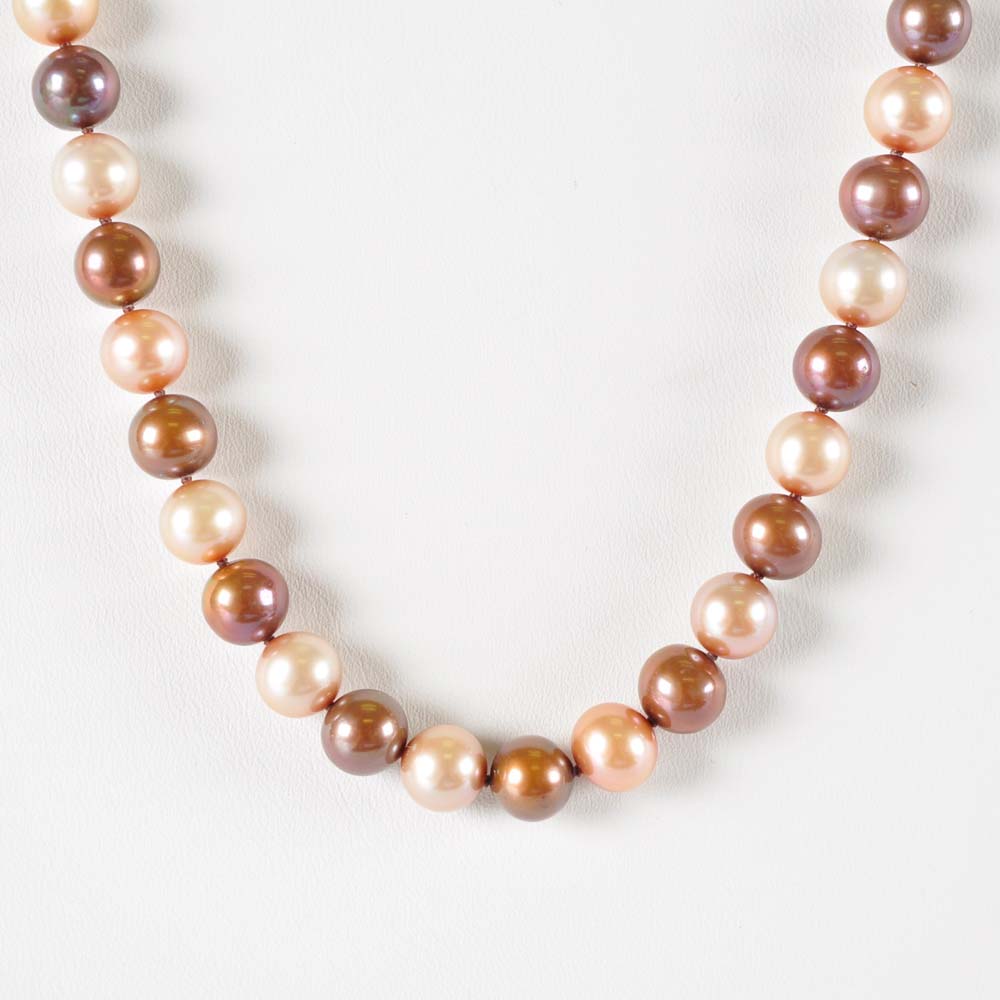 Chocolate and Mocha Freshwater Pearl Necklace