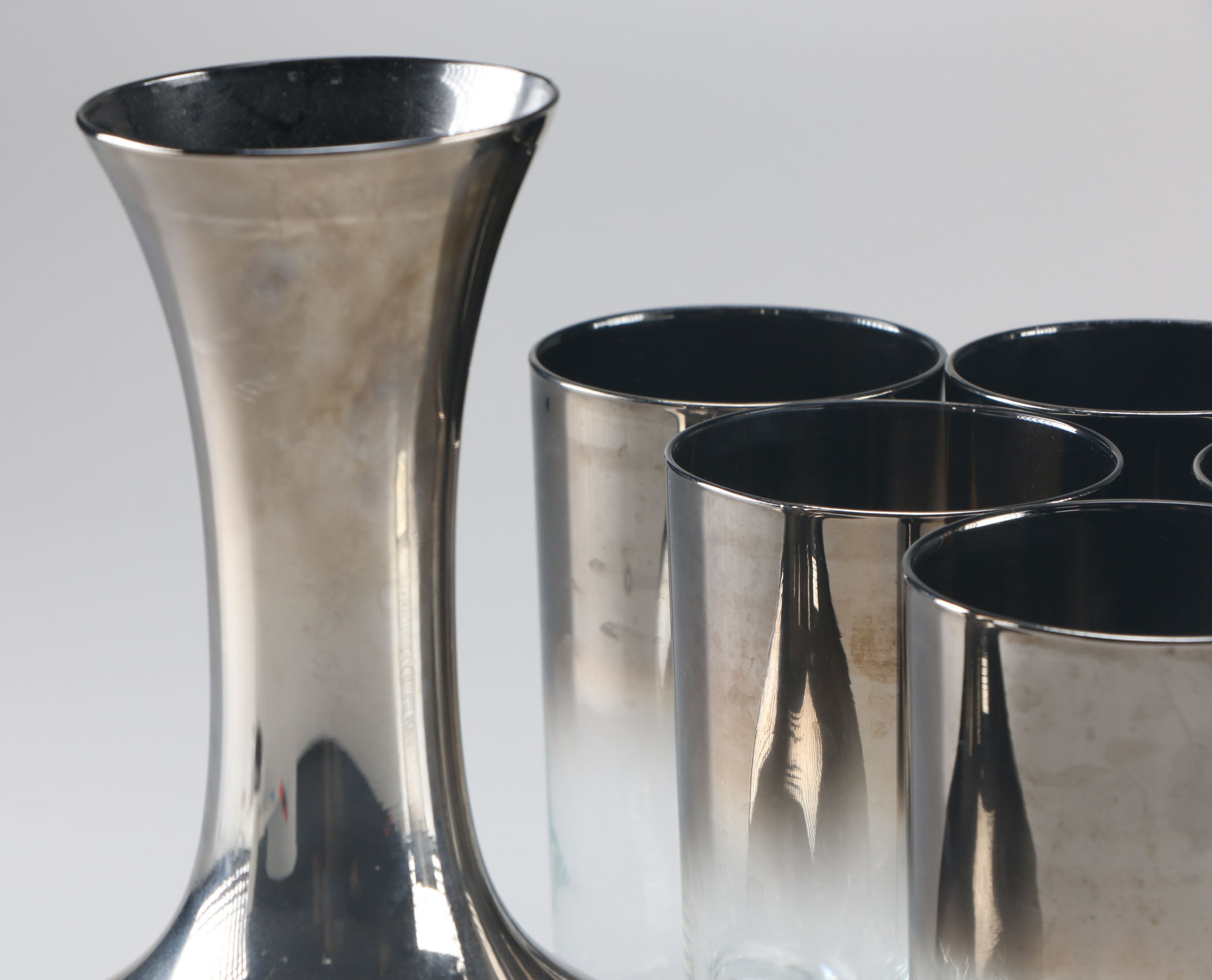 Mid-Century Silver Fade Glassware