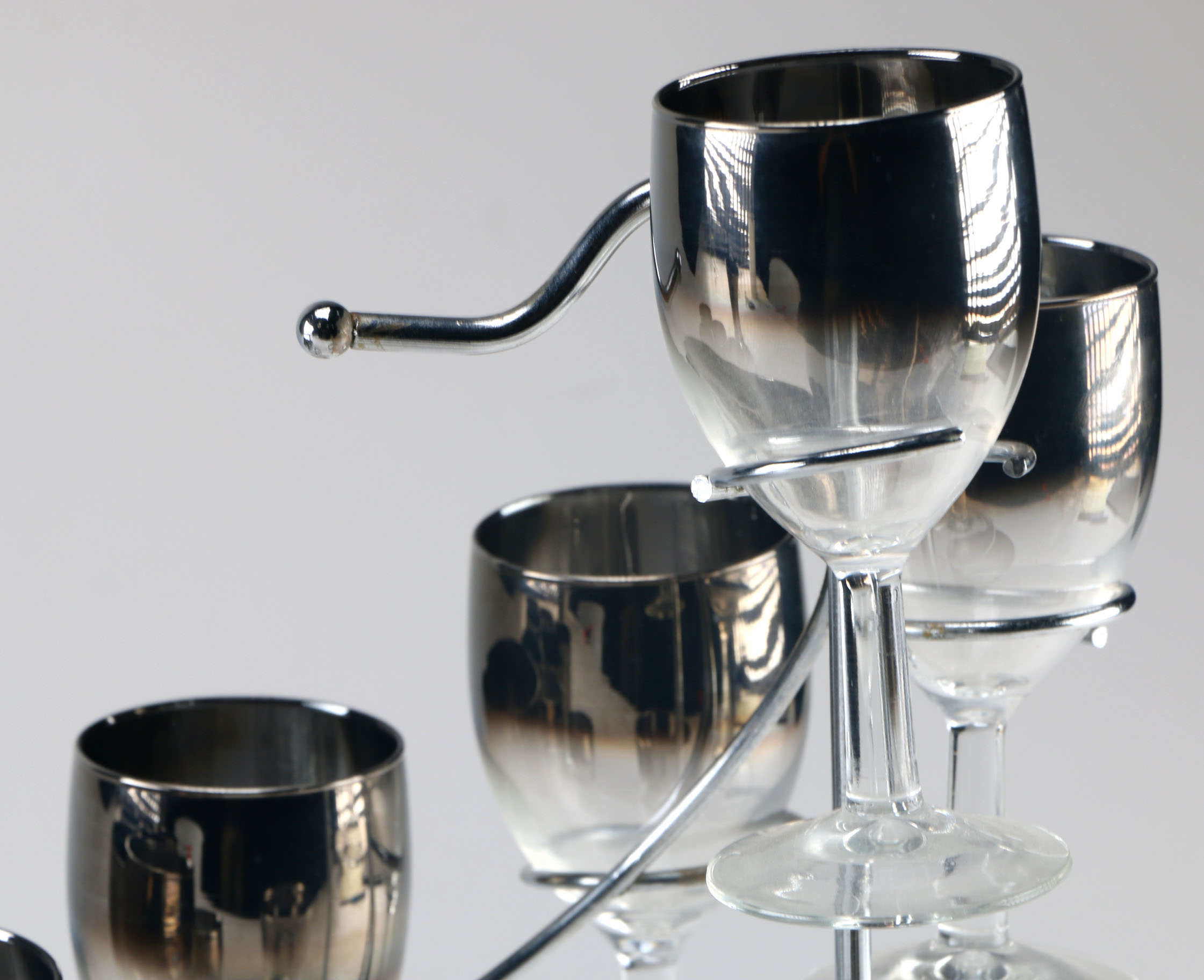 Mid-Century Silver Fade Glassware