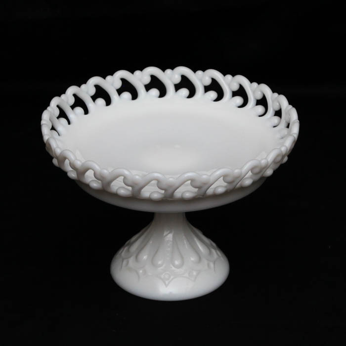 Vintage Milk Glass Compote Dish
