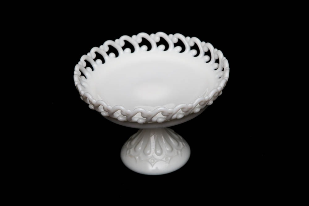 Vintage Milk Glass Compote Dish