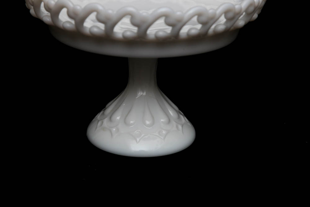 Vintage Milk Glass Compote Dish