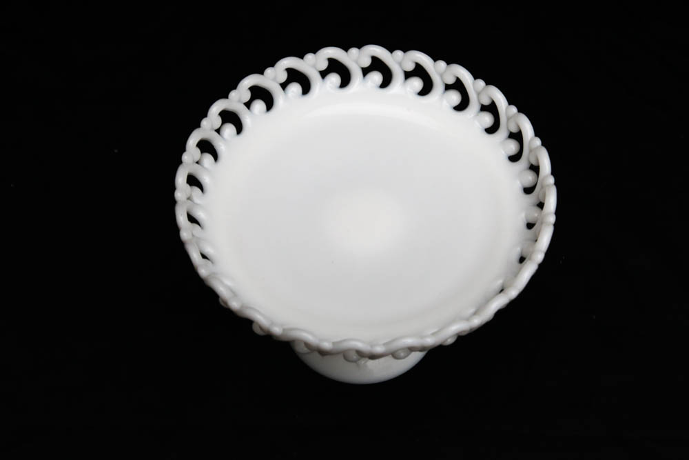 Vintage Milk Glass Compote Dish