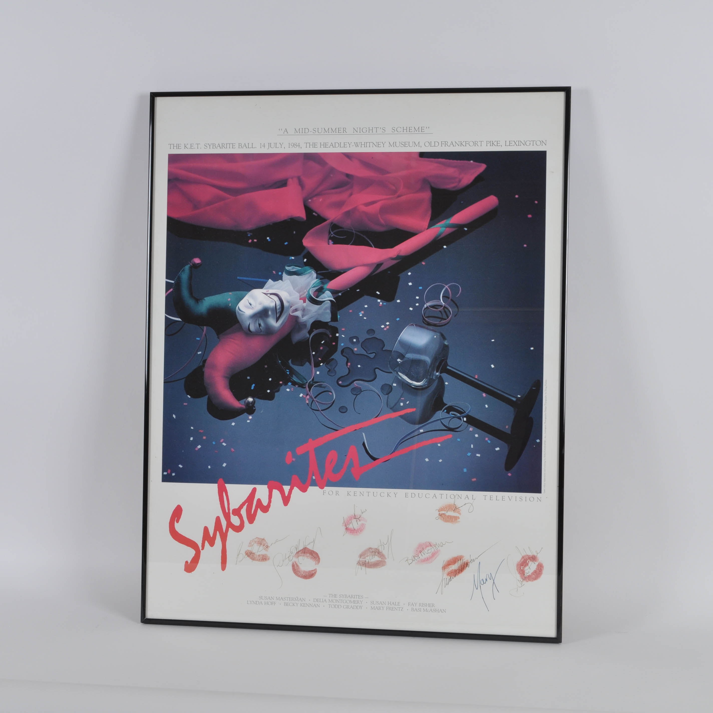 Poster from 1984 Sybarite Ball Signed by Organizers