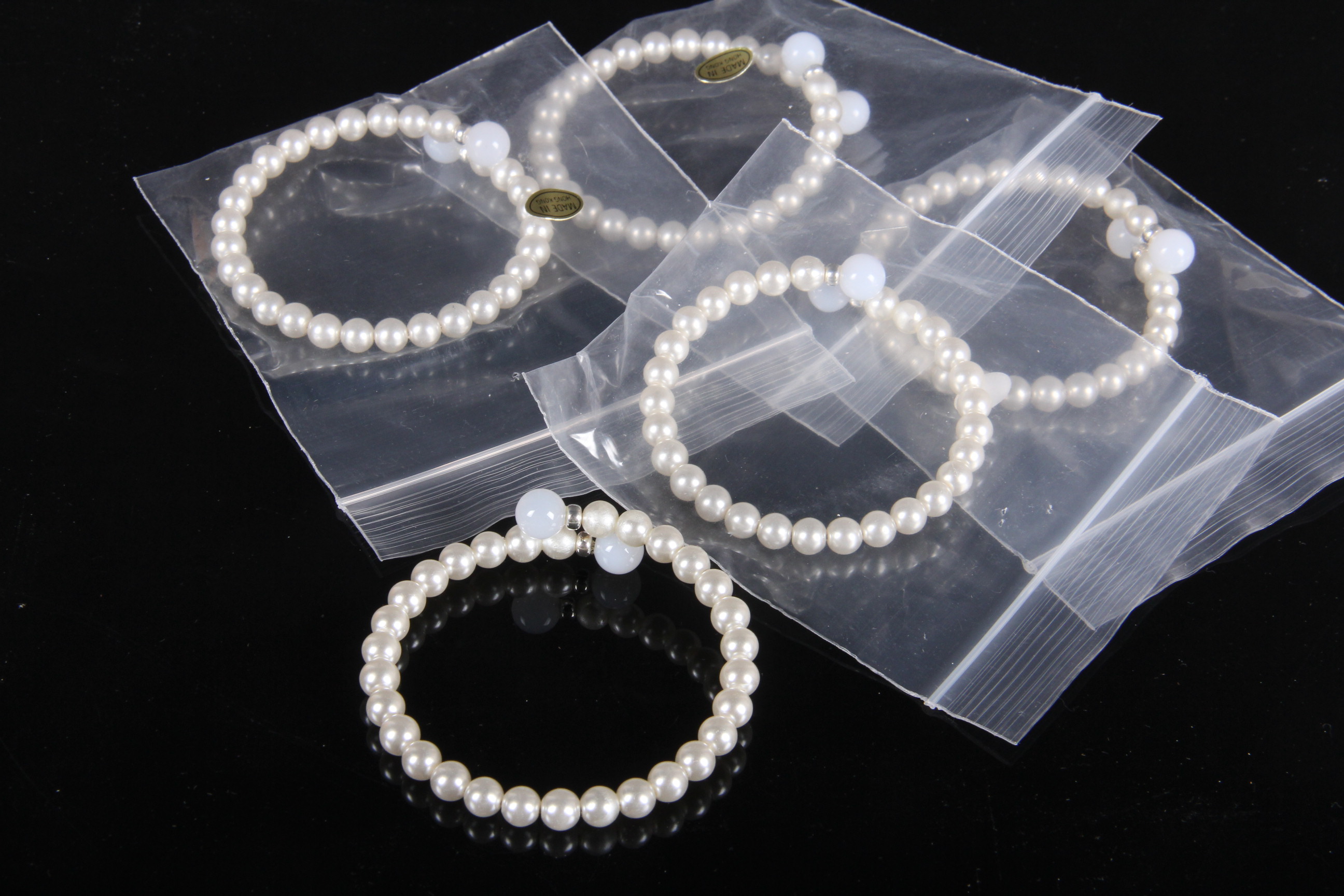 Five Freshwater Pearl Cuff Bracelets